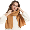 Women's Solid Color Wool Knitted Warm Thickened Scarf Gaiter