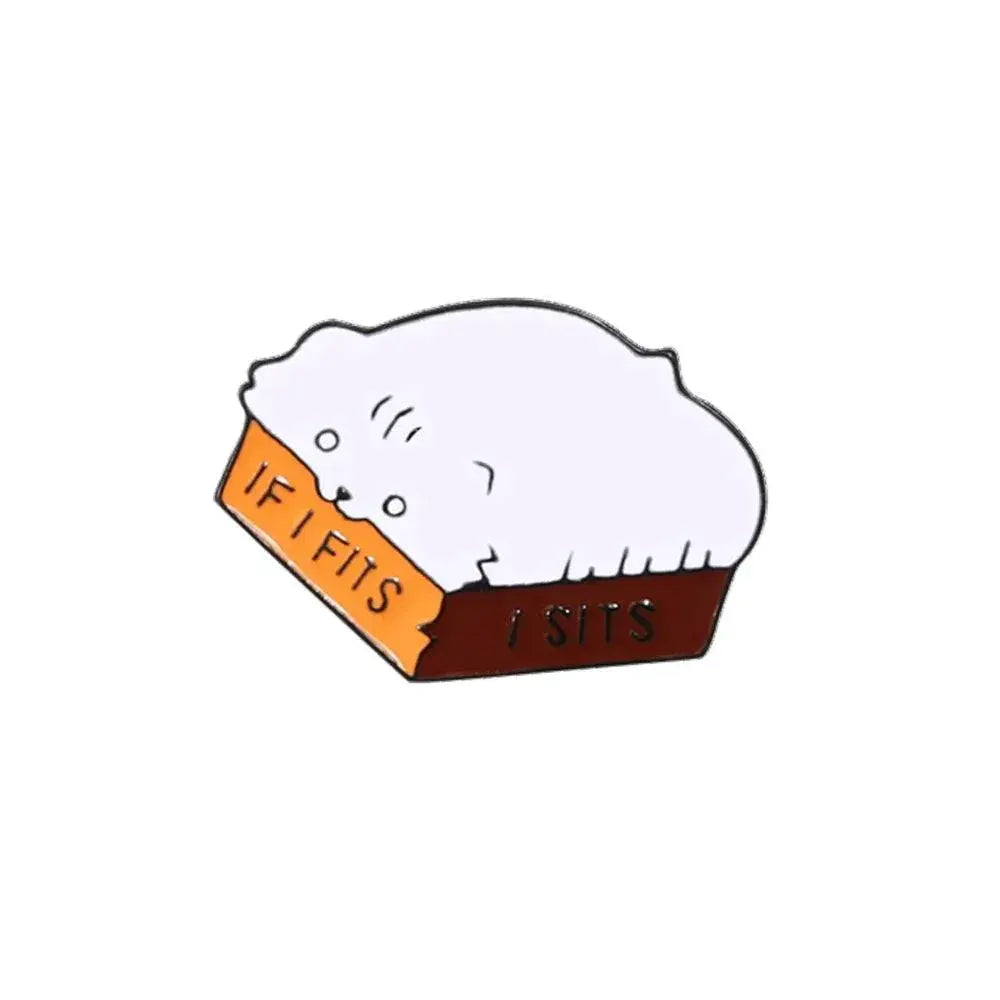 Cat Reading Book Enamel Pin Cute Cartoon Kitten Brooch