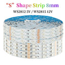 WS2812B WS2815 S Shape LED Strip With 60 LEDs Per Meter RGBIC Dream Color