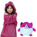 Cartoon Pets Hoodie Blanket: Cozy Kids Wearable Pajamas