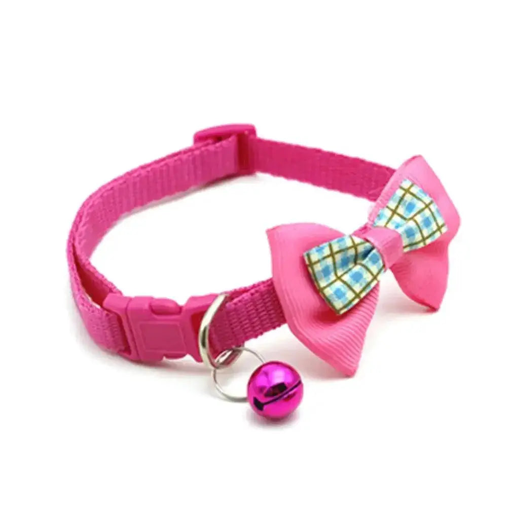 Adjustable Bow Tie Cat Dog Collar With Bell Pendant