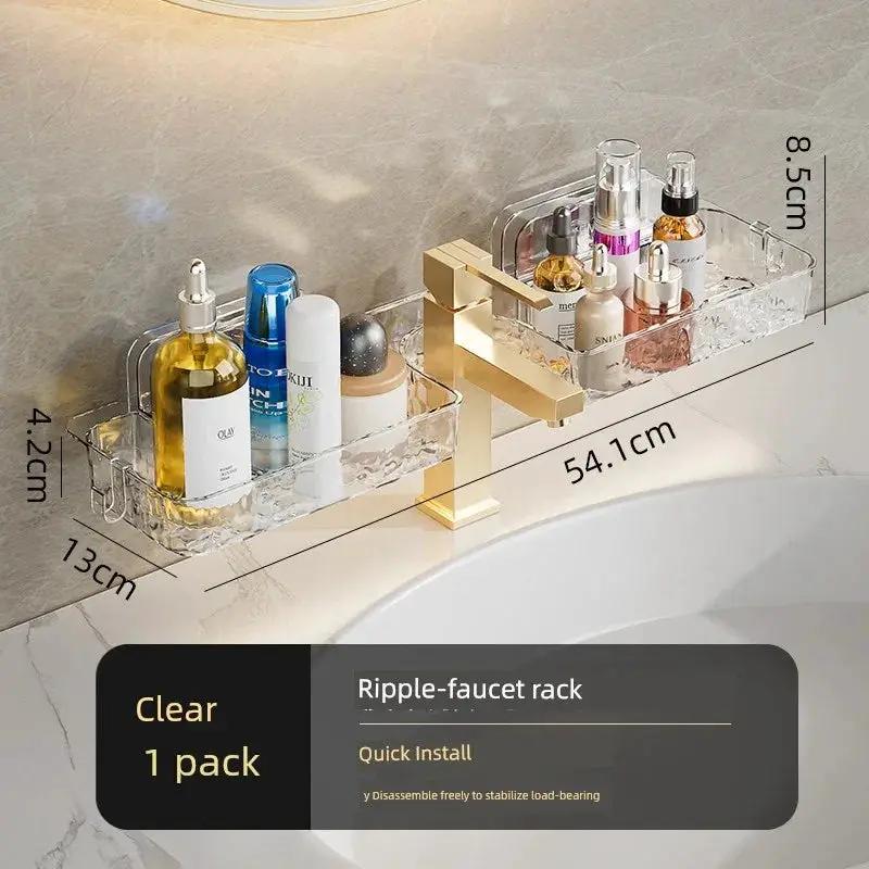 Wall Mounted Punch Free Sink Mirror Drain Rack Suction Cup