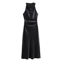 Satin Midi Dress For Women Comfort Fit