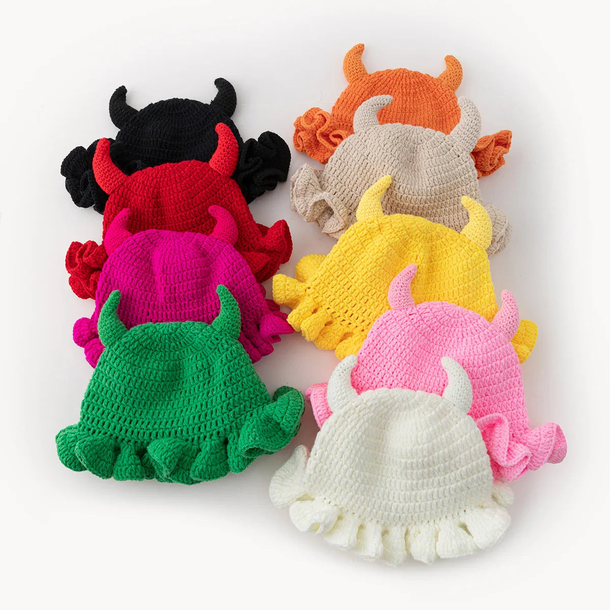 Ruffle Lace Knit Winter Hat