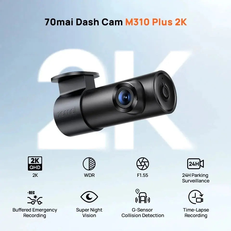 70mai M310 Plus 2K Dash Cam 1440P 143 FOV 24H Parking Guard Night Vision - stepyours.com