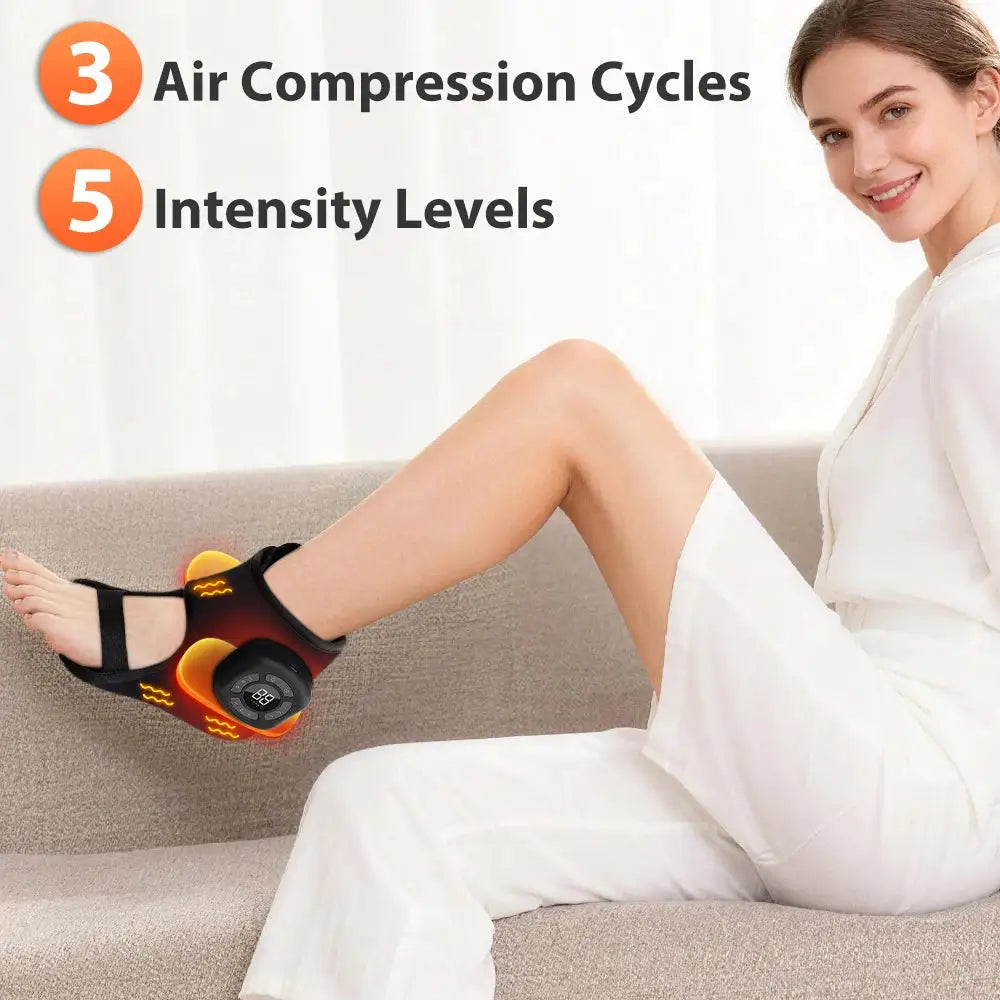 New Wireless Air Pressure Ankle Massager Electric Heating Vibration Massage Airbag Compression Foot Ankle Muscle Relaxation Care