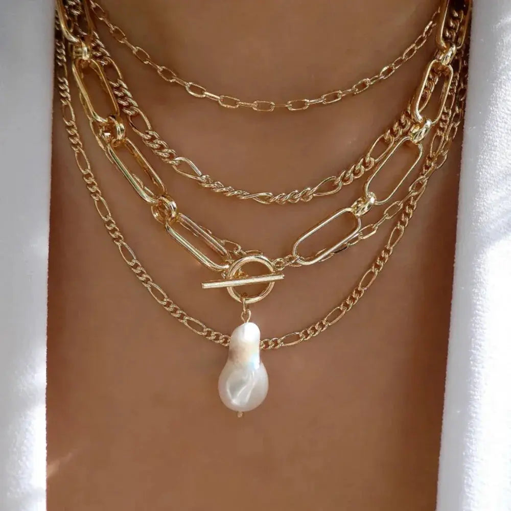Vintage Gold Color Necklace Set For Women Multiple Styles