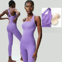 Plus Size Yoga Jumpsuit - Super Stretch Back