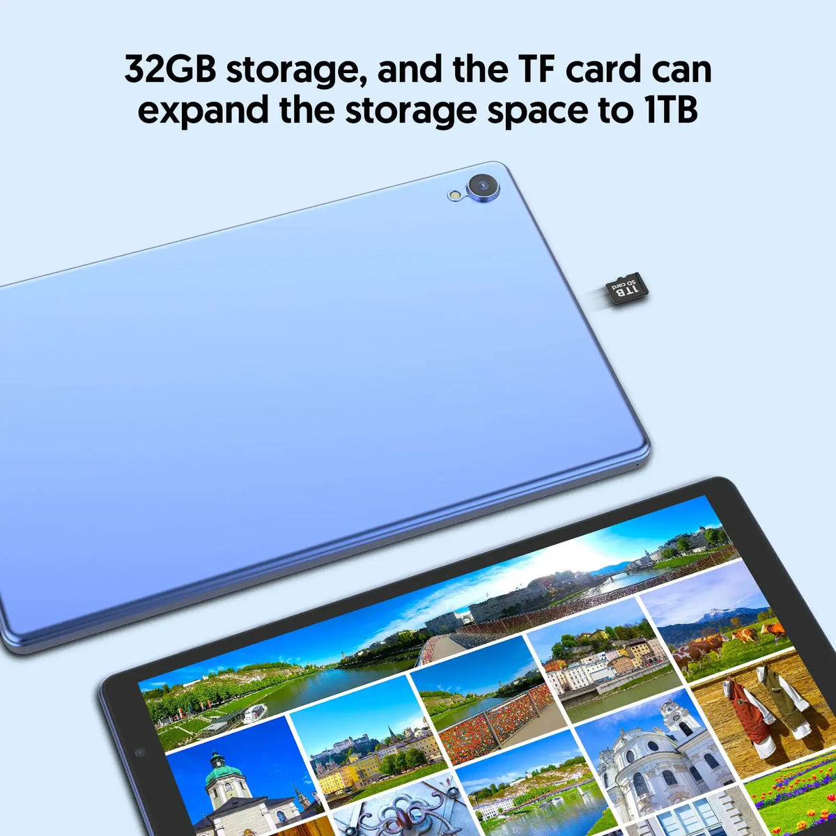 10.1 Inch Android 14 Tablet 4GB RAM (2GB+2GB) 32GB ROM Expandable up to 1TB 1280x800 HD Display 6000mAh Battery A133 Quad-core