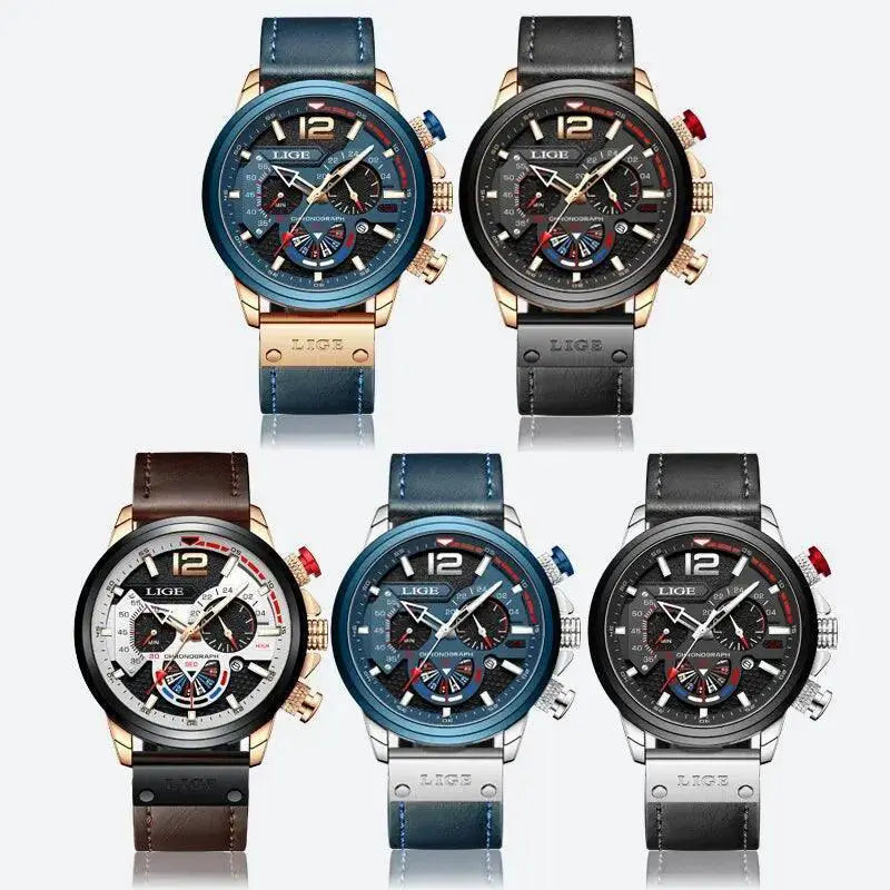 LIGE Chronograph Sport Watch for Athletes and Pilots