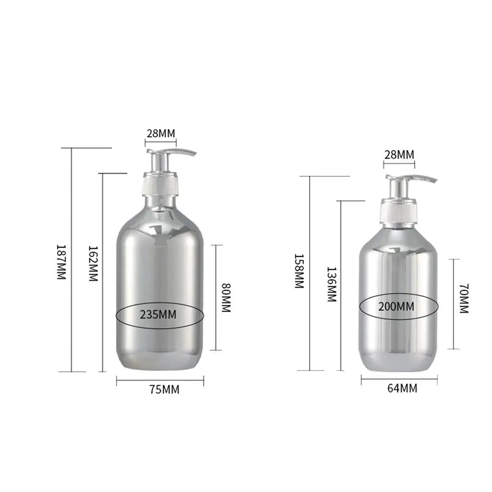 Electroplated PET Shampoo Dispenser With Press Type Lotion