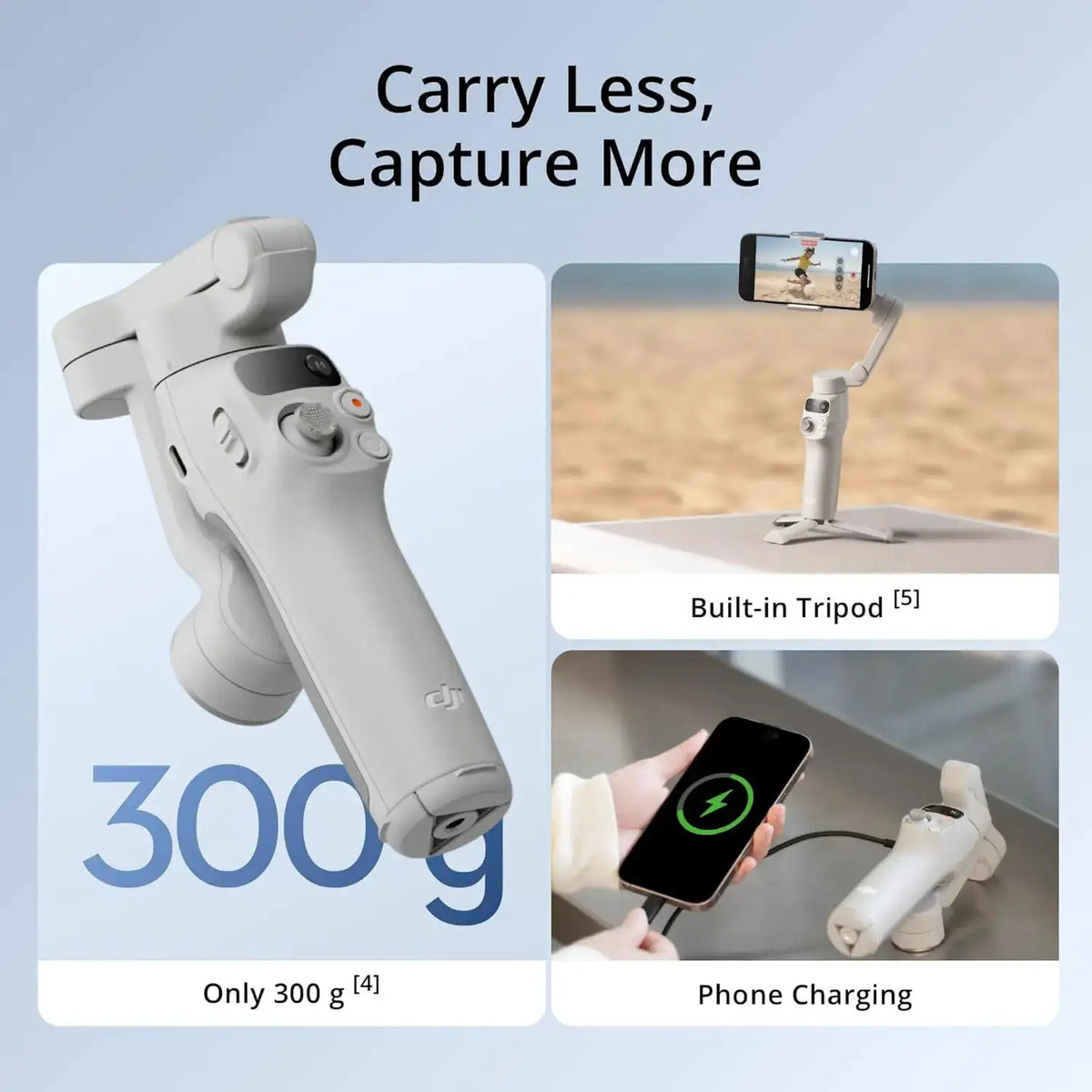 DJI Osmo Mobile 7 Gimbal Stabilizer for iPhone, Android, Built-in Tripod, Portable Stabilizer for iPhone, Selfie Stick, 3-Axis Phone Gimbal, ActiveTrack 7.0, One-Tap Edit, 10hrs Use, Phone Charging