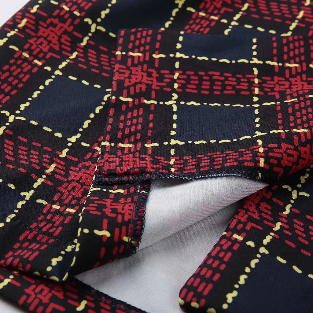 Plaid Double Button Work Dress