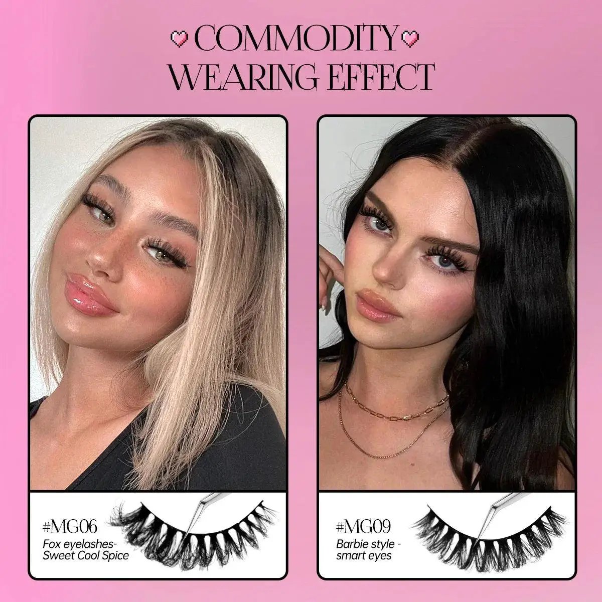 GROINNEYA Vegan 3D Mink Strip Lashes For Natural Look