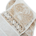Women Overbust Corsets Crop Tops Golden Printed Bustiers