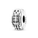 Halloween Skull Charm Bead Sterling
