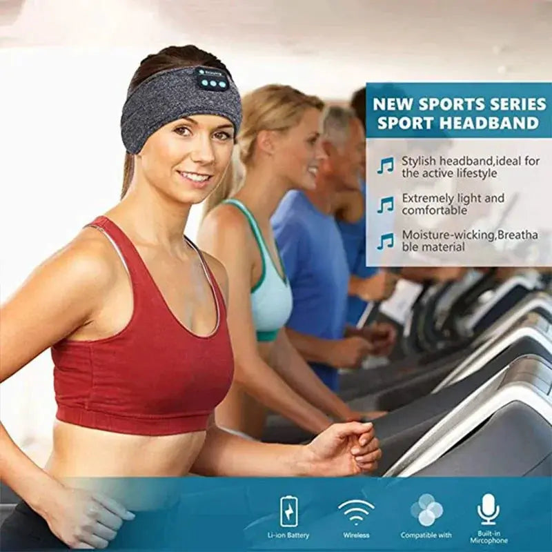 Wireless Bluetooth Headset Elastic Sports Headband Earbuds