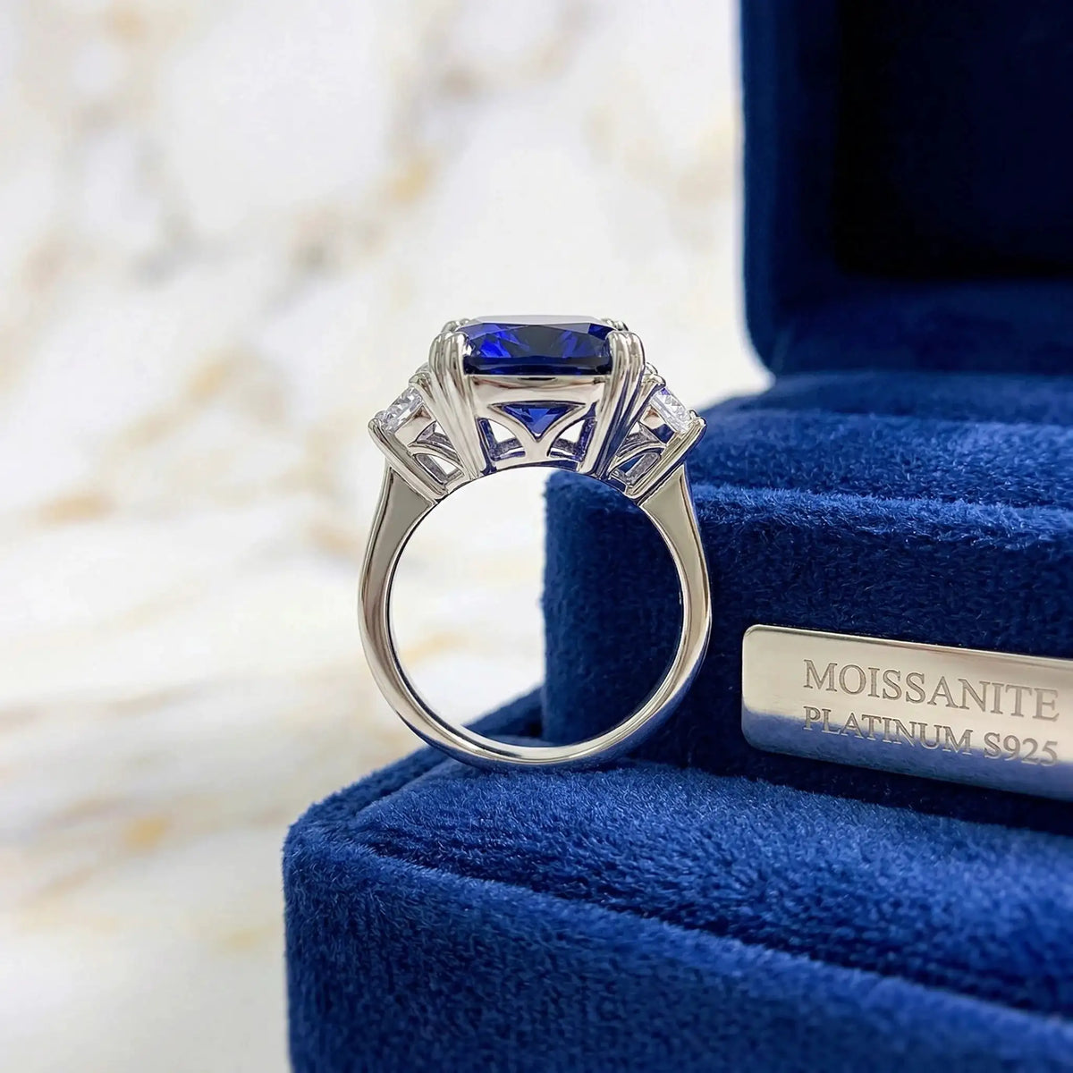 Elegant Royal Blue CZ Cocktail Ring — product image 3