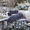 Velvet Slit Winter Knit Gloves