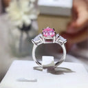 Sterling Silver Pink Moissanite Ring