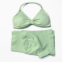 Seamless Yoga Set Women Quick Dry Push Up With Pad
