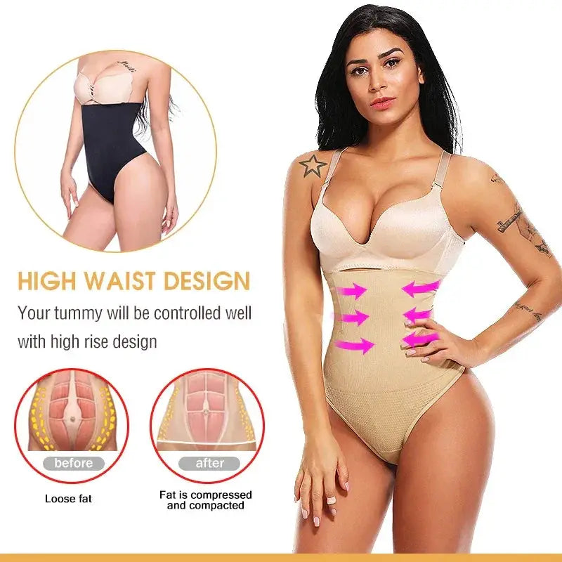 High Waist Shapewear Thong for Women Slimming Body Shaper