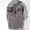 Rolled Top Canvas Backpack 15.6In Laptop