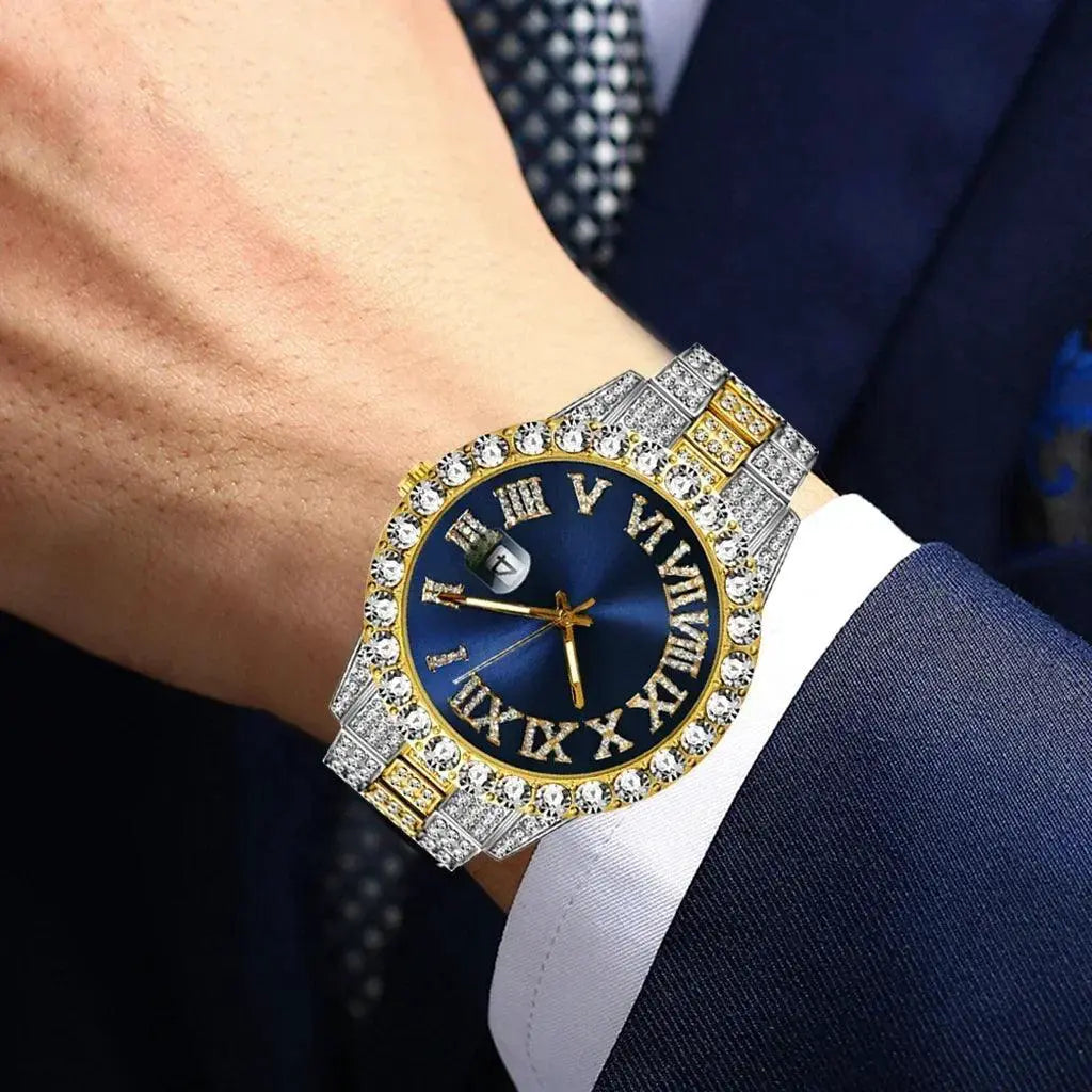 Luxury Diamond Hip Hop Watch For Men Quartz Bling Classic