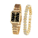 Womens Rhinestone Rectangle Watch