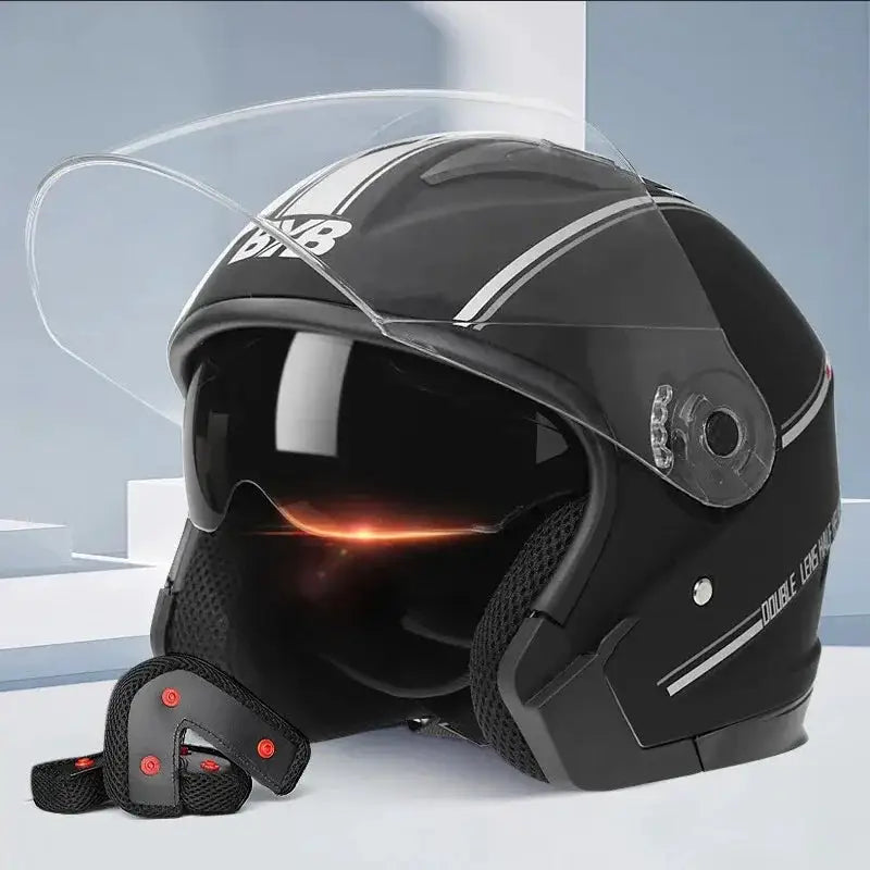 Dual Visor Flip Up Motorcycle Helmet — product view 9