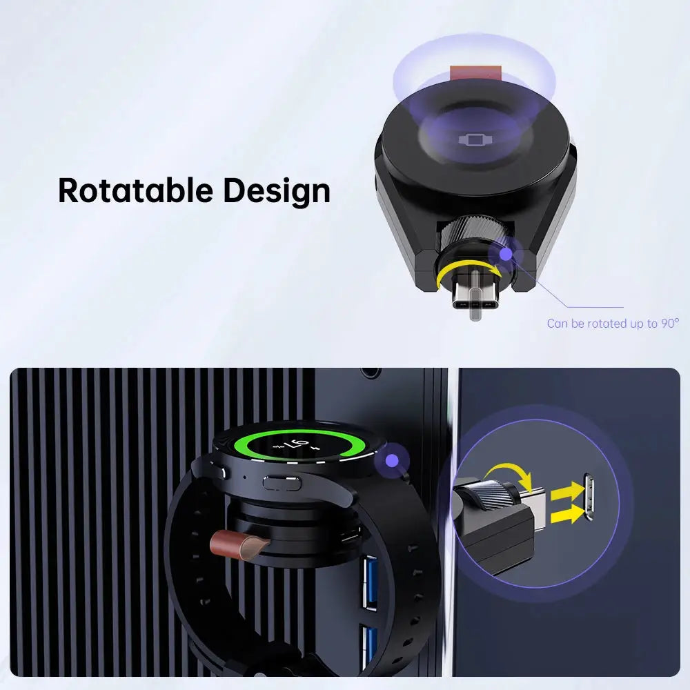Wireless Magnetic Charging Dock Portable USB C Watch Charger Cable Wireless Smart Watch Accessories for Samsung Galaxy Watch 8/7