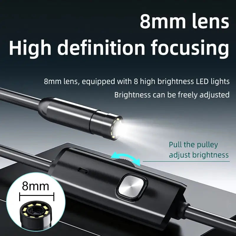 Type-C Endoscope Single Camera Waterproof USB Probe 3in1 IOS Micro USB Car Inspection Borescope for iphone Android Phones