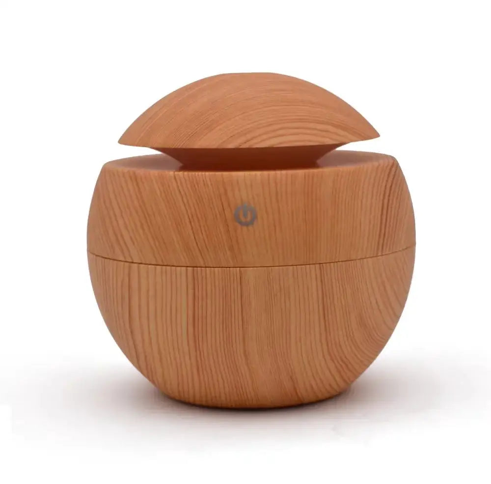 HOMEFISH Portable Mini Wood-Grain Spherical Desktop Air Humidifier Purifier Aromatherapy Machine for Home Large Capacity