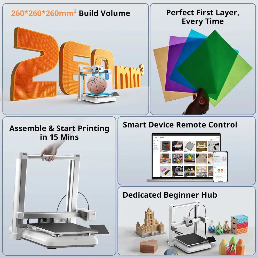 ANYCUBIC Kobra 4/Kobra 4 Combo 600mm/s Fast Printing 3D Printer Up to 8 Colors Filament APP Control 3D Printer