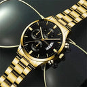 Elegant Gold Calendar Watch Set for Men