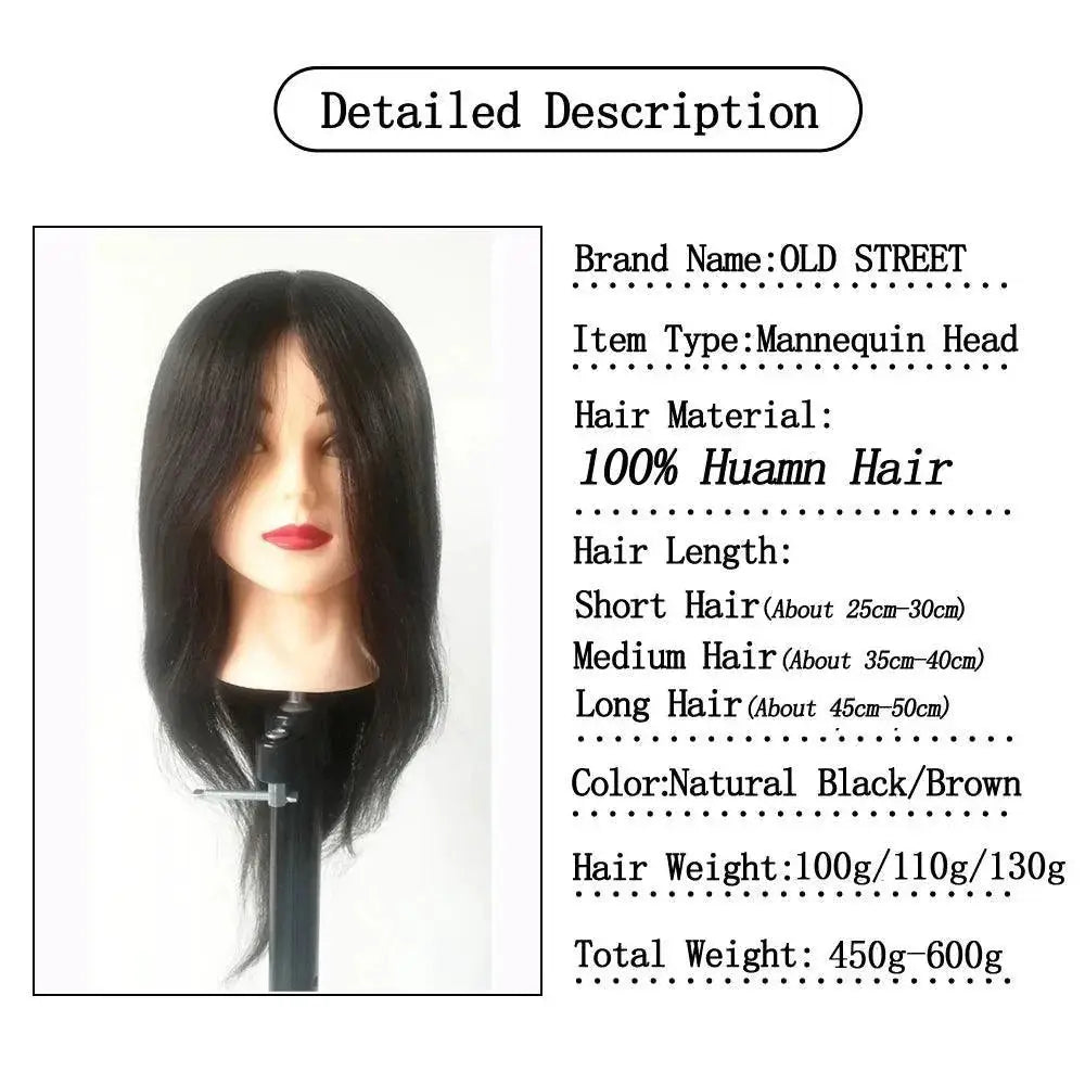 Professional Human Hair Mannequin Head For Styling Practice