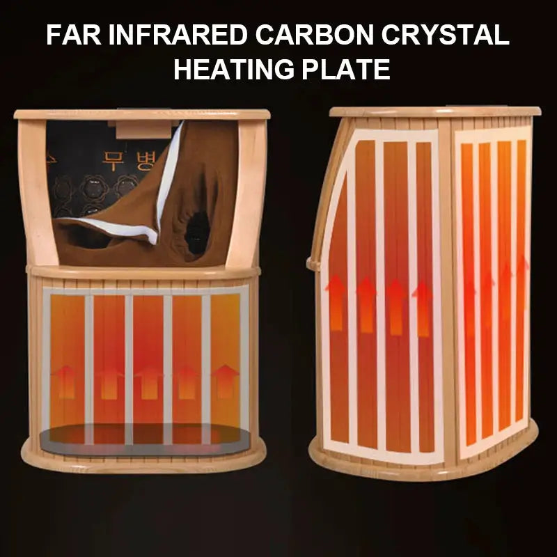 Wooden Massage Foot Bath Bucket Sweat Steam Fumigation Far Infrared Sweat Steam Bucket Automatic Massage Foot Bath Bucket 220V