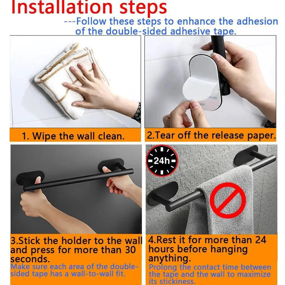 Bathroom Hardware Set With Wall Mount Organizer Space Saver