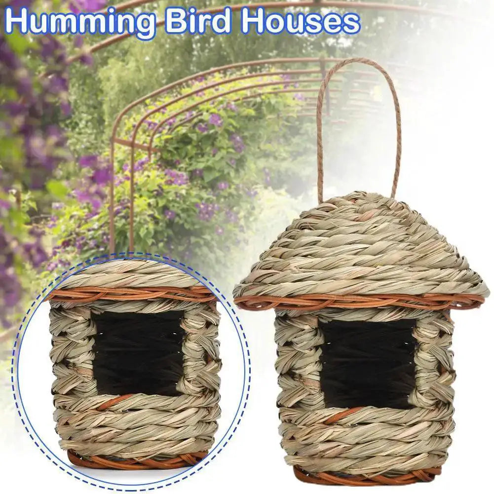 Handwoven Straw Bird Nest Parrot Hatching Outdoor House
