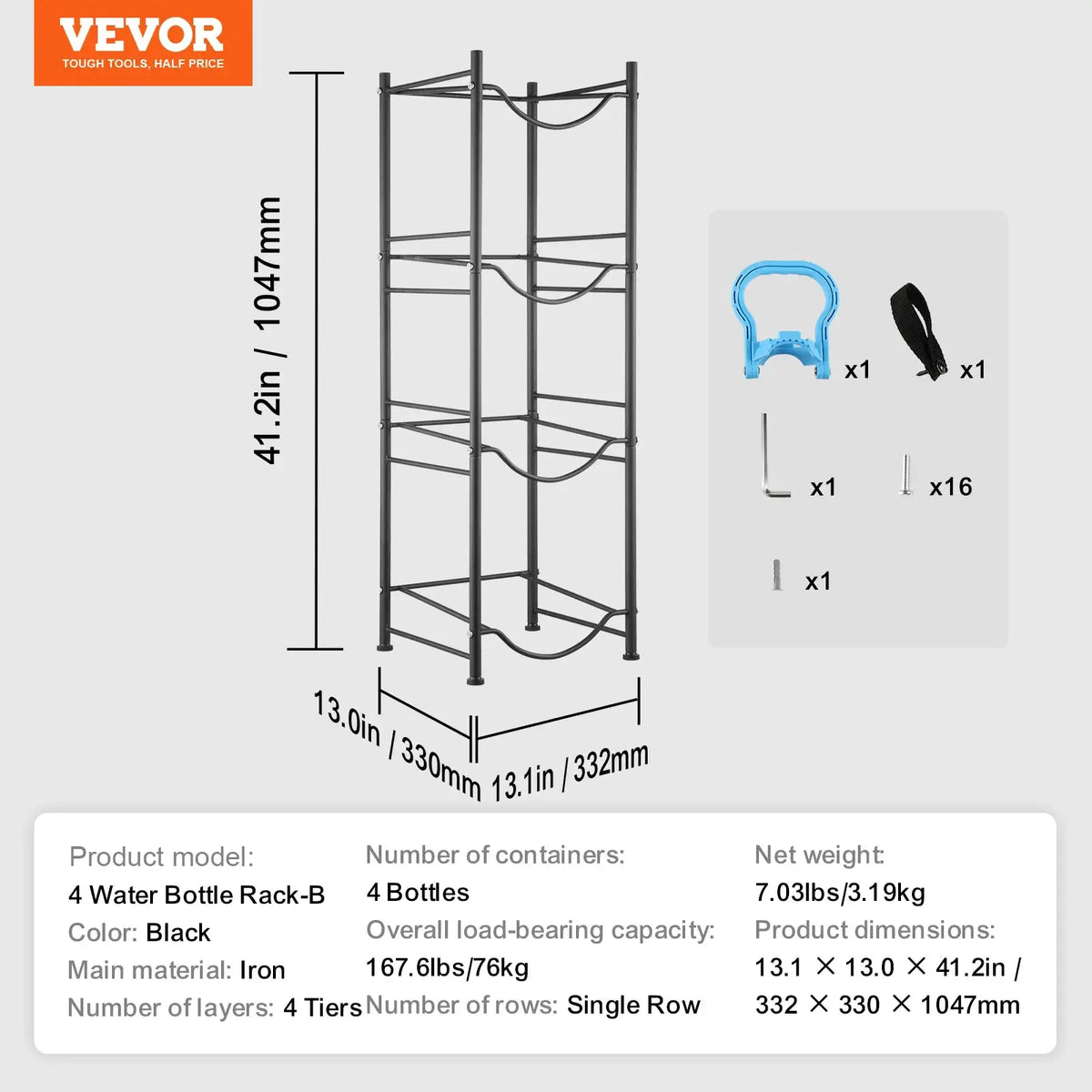 Tier Water Bottle Rack Black — product image 7