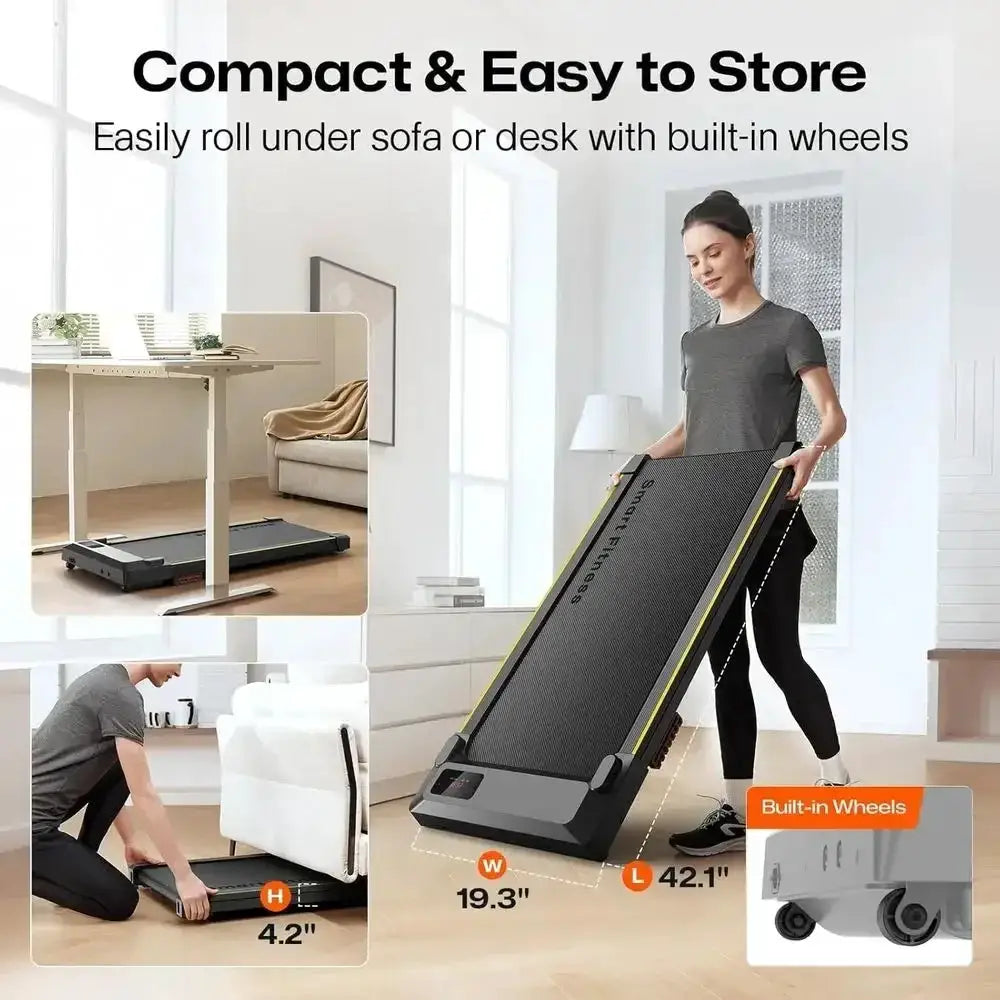 Portable Desk Treadmill with Incline, 2.5 HP Walking Pad, Ideal for Home and Office, with Remote Control and LED Display