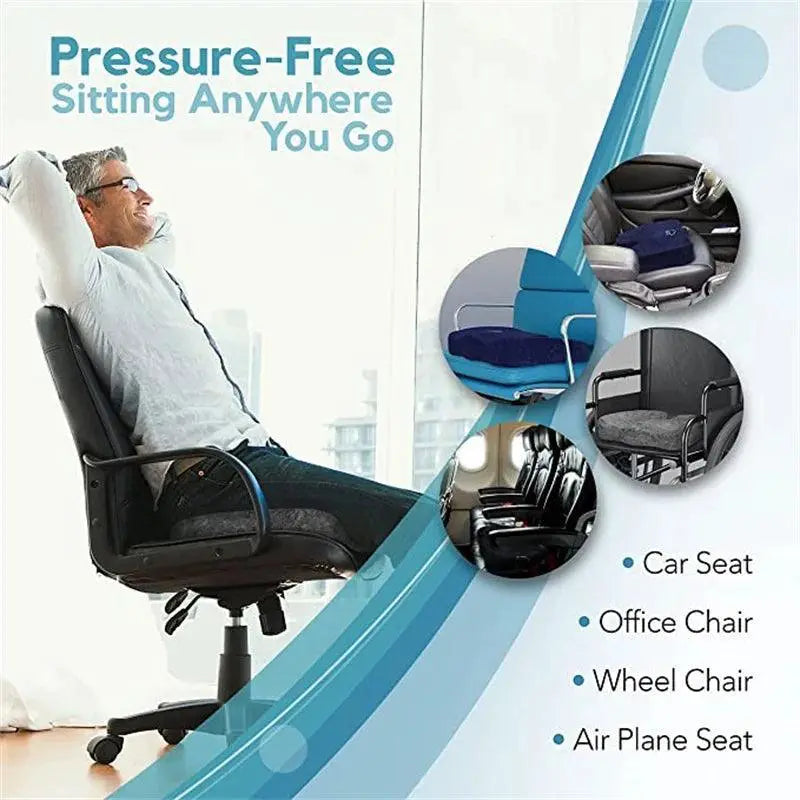 Ergonomic Gel Memory Foam Coccyx Cushion For Healthy Sitting