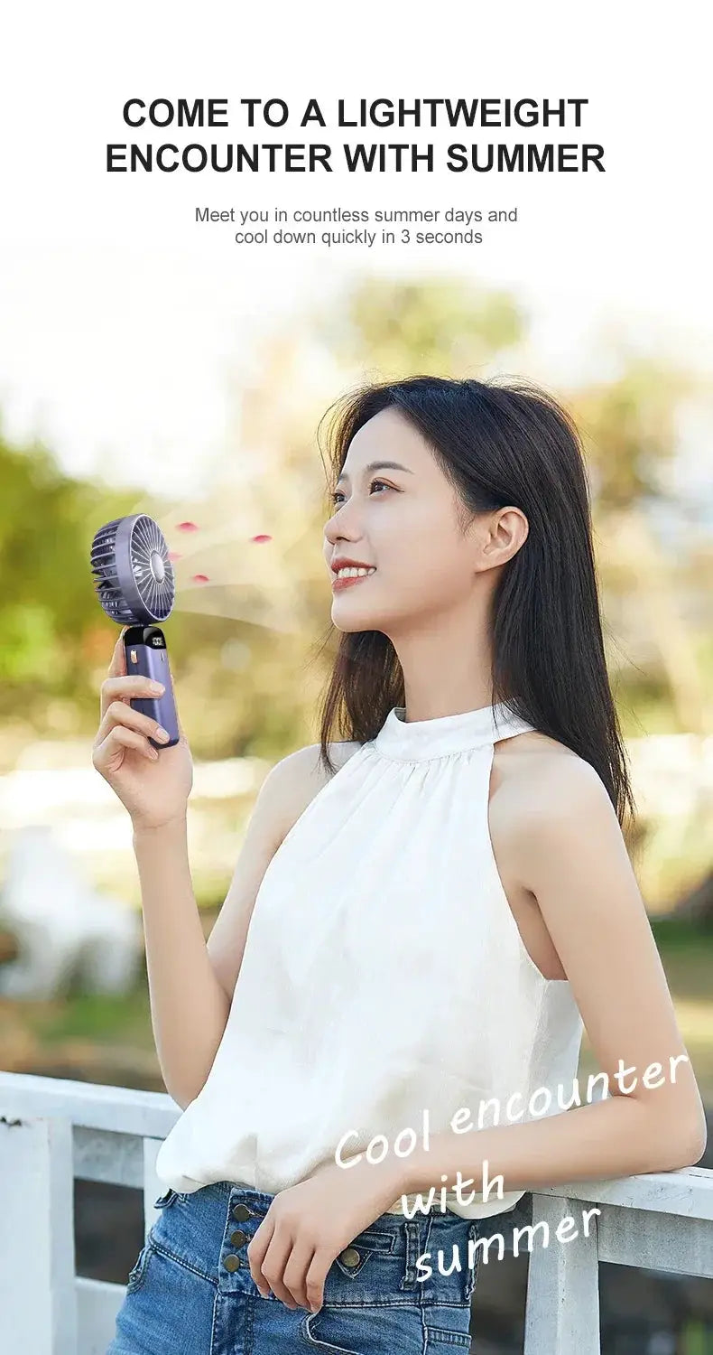 Usb Handheld Mini Fan Foldable Portable Neck Hanging Fan - OurLum.com