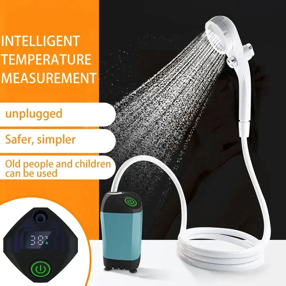 Portable Electric Camping Shower With Digital Temp Display
