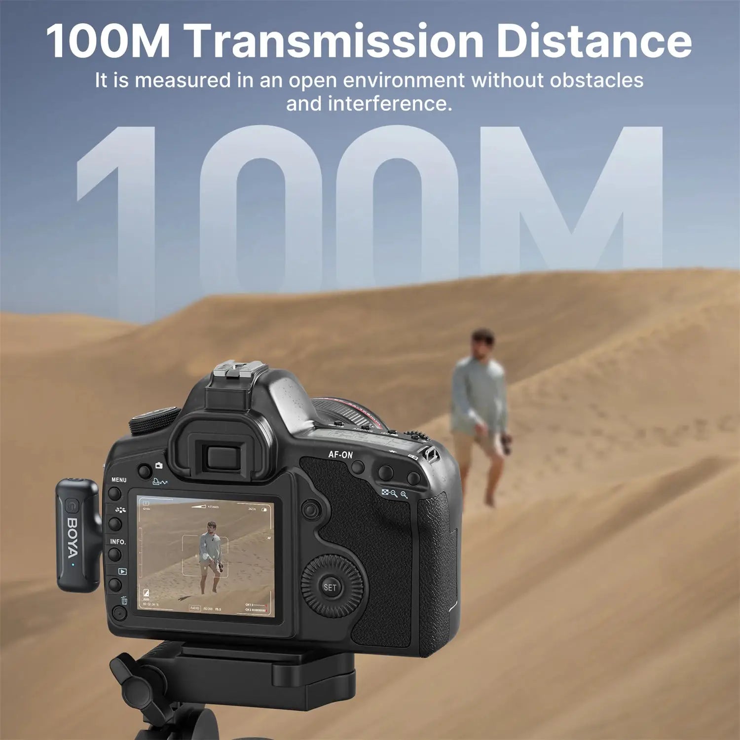 BOYA BY-WM3T2-M2 Wireless Lavalier Lapel 3.5mm TRS Noise Reduction Microphone for Canon, Nikon, Sony Cameras Vlogging Recording