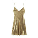Glamorous Gold and Silver Backless Dress for Stylish Women
