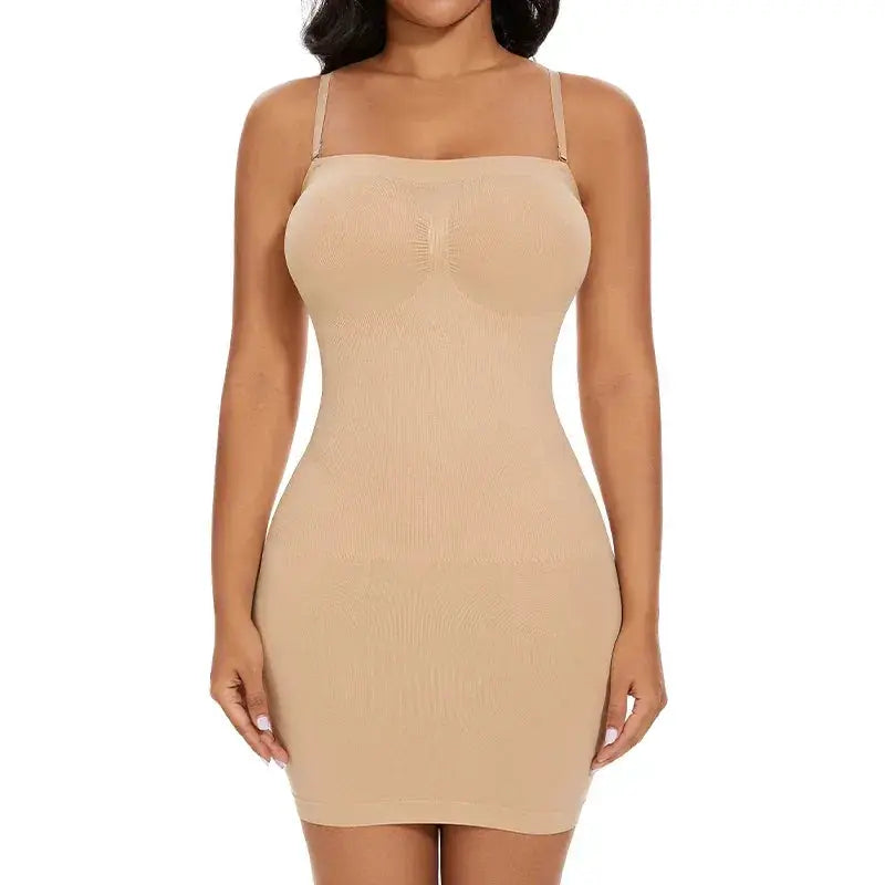 Tummy Control Off Shoulder Seamless Shapewear Slip For Women