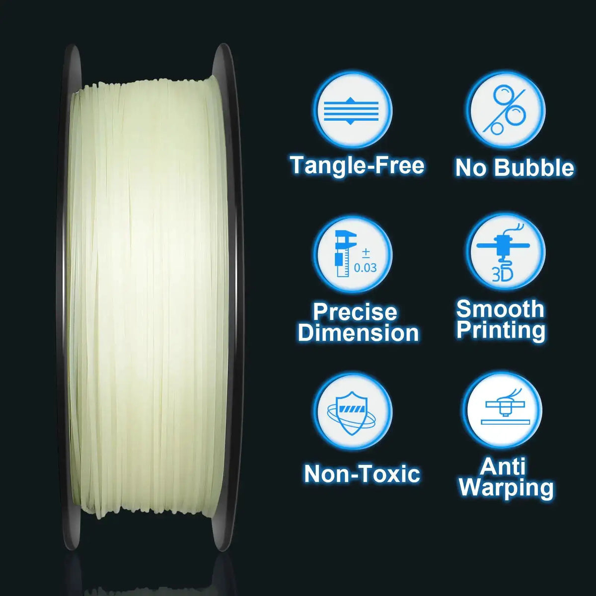 Glow-in-the-Dark PLA Filament for Luminous Models — product view 5