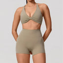 Quick Dry Women Sports Set V Shaped Bra Yoga