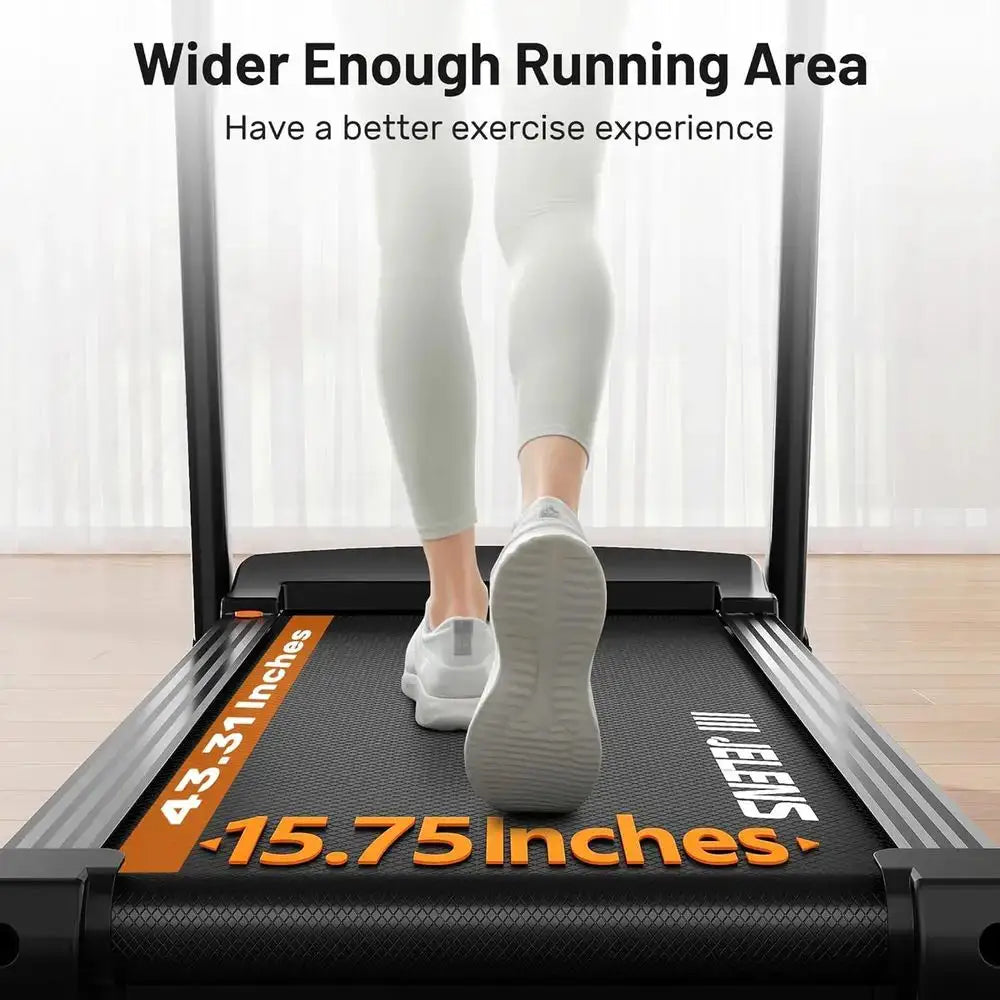 Adjustable Incline Walking Pad, 330LBS Capacity, 3.0HP Quiet Motor, Pulse Sensor, App & LCD Display